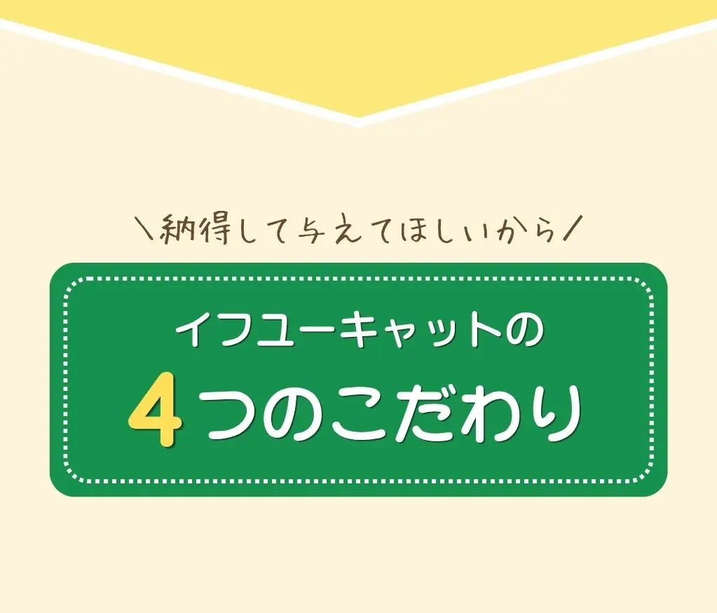 納得して与えてほしいから、イフユーキャットの4つのこだわり